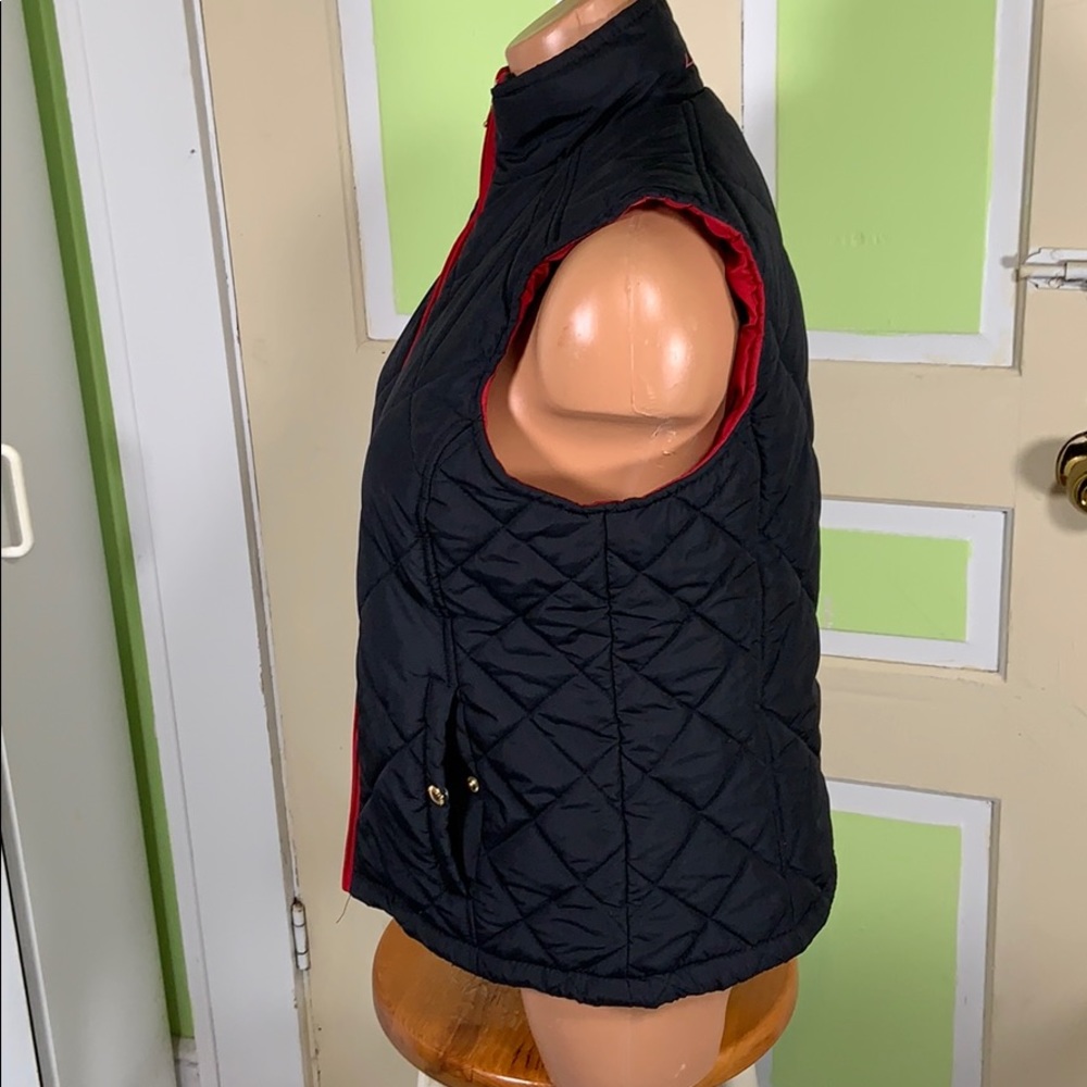 L-LR RALPH LAUREN BLACK RED PUFFER VEST MED - Picture 4 of 7